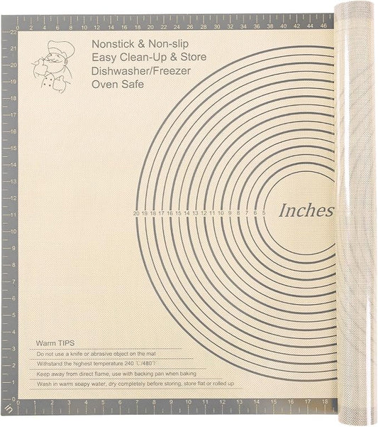 Silicone Pastry Mat 36x24 Inch Extra Large Baking Mat with Measurements, Nonstick Kitchen Counter Mats for Dough, Pastry, Dough Rolling, Kneading Board, Pie Crust, Fondant, Bread, Pasta, Pizza