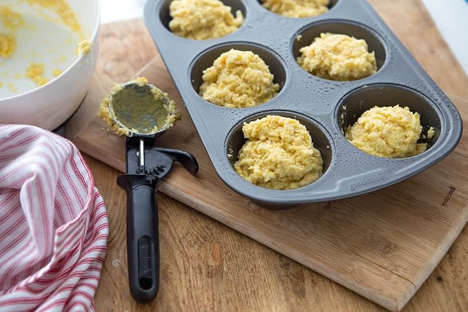GoodCook Everyday Muffin Pan Nonstick Warp-Resistant Carbon Steel Construction, 6-Cup, Gray
