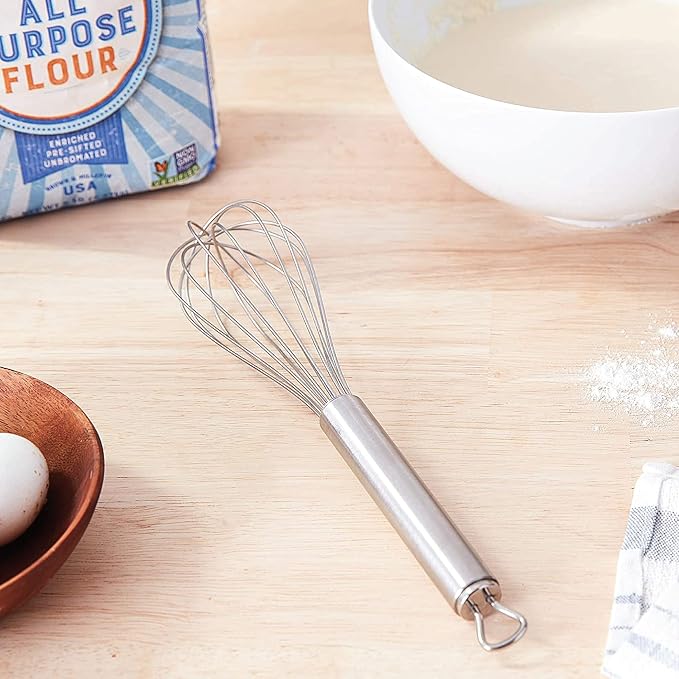 Küchenprofi Stainless Steel Whisk, Hand Whisk for Eggs, Batter, and Dough, Metal Whisk for Kitchen Use, 8 Inches