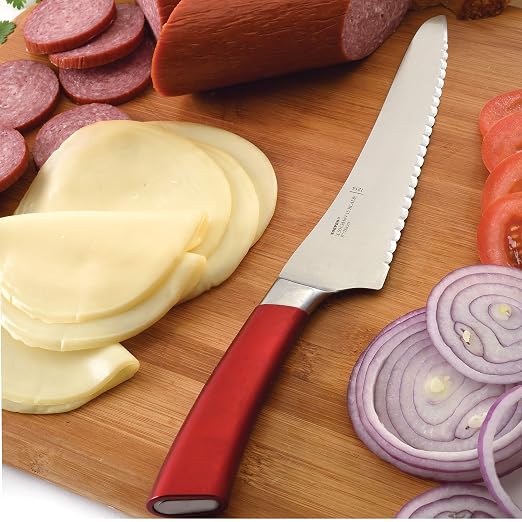 Norpro UNI Knife All Purpose Kitchen 8 in Serrated Stainless Steel Blade for Tomatoes Bread Meat