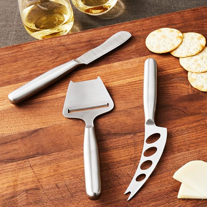 Fox Run Cheese Knife Set, 9.37 x 2.953 x 0.67 inches, Metallic