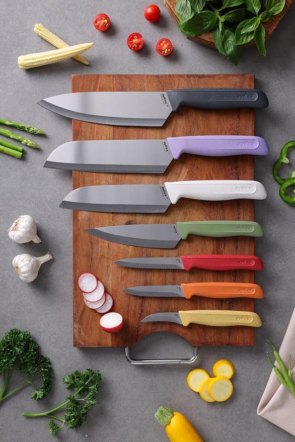 Zyliss Classic 2 Piece Paring Knife Set with Straight & Serrated Blades, Stainless Steel 15° Hollow-Ground Edge, Ergonomic Wheat Straw Handles, Blade Covers Included