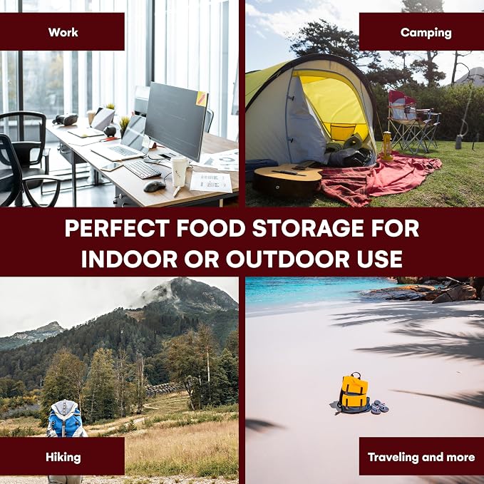 Collapsible Food Storage Containers with Lids - 13.5oz/0.4L Silicone Bowls with Airtight Lid for Kitchen, Camping - BPA Free, Microwave, Dishwasher and Freezer Safe Lunch Boxes - Salad Bowl Container