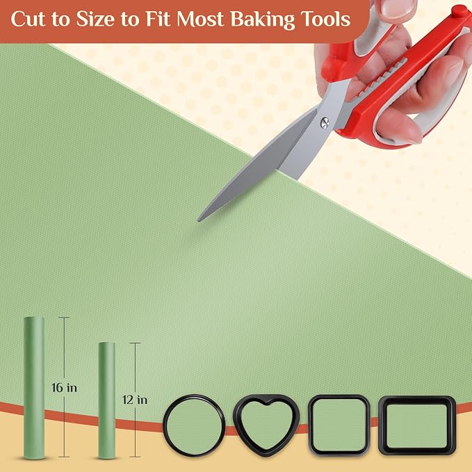 GTJ Silicone Baking Mat Roll, Reusable Baking Sheet Liners, 16 in x 10 ft | Free Cut to Size, Food-Grade, Non-Stick, Non-Slip, For Dough, Pastry, Air Fryer, Freeze Dryer, Oven Pan, Kitchen Counter