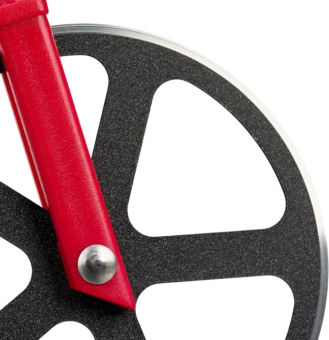Relaxdays Stainless Steel Pizza Cutter, Funny Pizza Wheel Cutter with Cutting Wheels – Cutter for Pizza & Pastry, Red