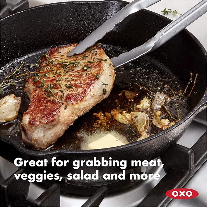 OXO Good Grips 11-Inch Balloon Whisk & Good Grips 12-Inch Stainless-Steel Locking Tongs
