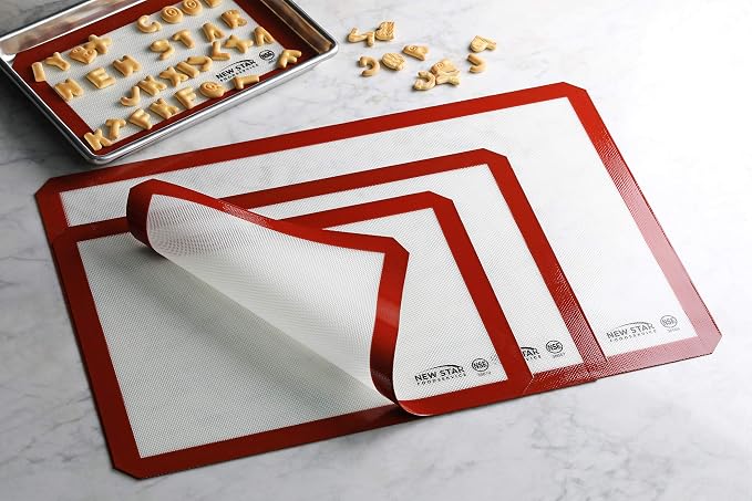 New Star Foodservice Commercial Grade Silicone Baking Mat Non-Stick Pan Liner, 17 x 25 inch (Full Size)