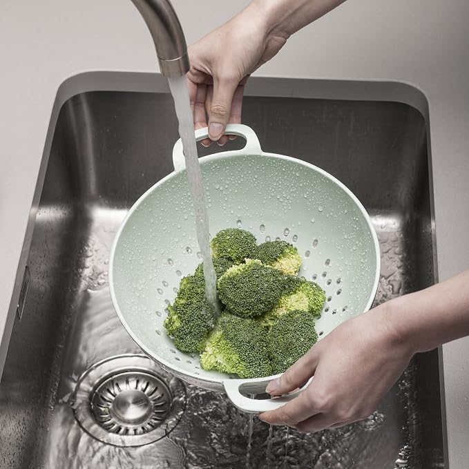 Zeal Melamine Colander, Sage Green, 30.5 x 24 x 12.5 cm