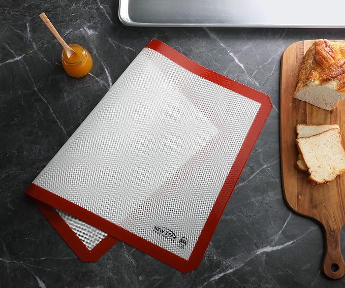 New Star Foodservice Commercial Grade Silicone Baking Mat Non-Stick Pan Liner, 17 x 25 inch (Full Size)