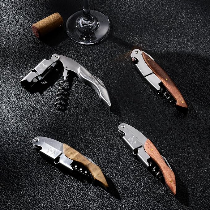 Fanery Sue Personalized Wine Opener - Custom Engraved Professional Corkscrews for Wine Bottles w/Foil Cutter and Cap Remover - Manual Wine Key