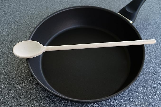 14 Inch Long Wooden Spoons for Cooking - Oval Wood Mixing Spoons for Baking, Cooking, Stirring - Sauce Spoons Made of Natural Beechwood - Set of 3