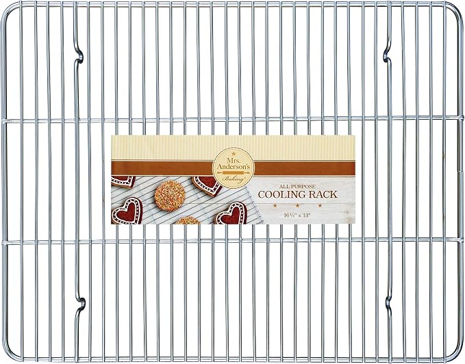 Mrs. Anderson's Baking Professional Cooling Rack, Heavy Duty Steel, 16.5 x 12.75 x 1-Inches