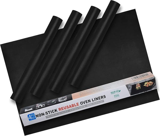 Oven Liners for Bottom of Oven – Heavy Duty Non Stick Reusable Oven Liner for Gas & Electric Ovens – Oven Mat for Bottom of Oven – Heat Resistant to 500°F, 23x16.25", 4Pack