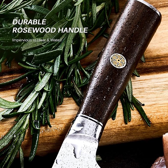 KYOKU 6.5 Inch Boning Knife - Daimyo Series - Butcher Knife with Ergonomic Rosewood Handle, and Mosaic Pin - Japanese Style 440C Stainless Steel Kitchen Knife with Sheath & Case