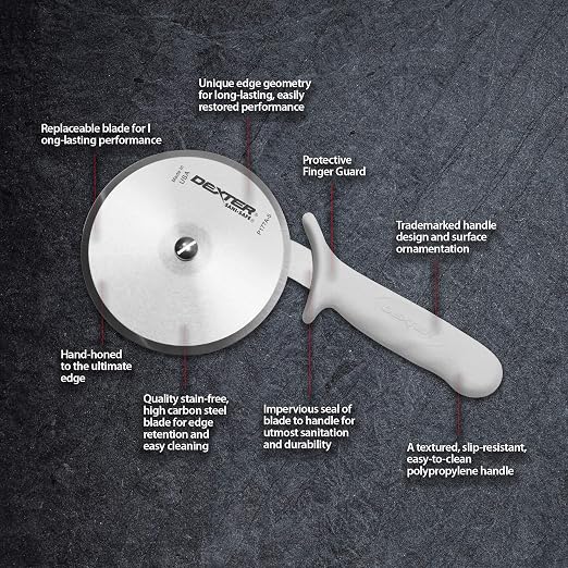 Sani-Safe P177A-5-PCP 5" Pizza Cutter with Polypropylene Handle