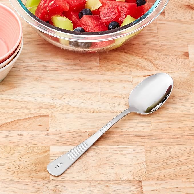 Mercer Culinary 18-8 Stainless Steel Plating Solid Spoon, 7-7/8 Inch,Silver