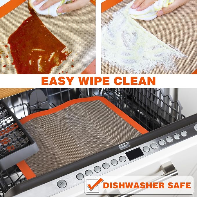 Best German Silicone Baking Mats - 9 inch | Set of 2 Square Non-Stick Reusable Air Fryer Linner, Non Slip, BPA Free, PFOA Free, Non-toxic, Dishwasher Safe