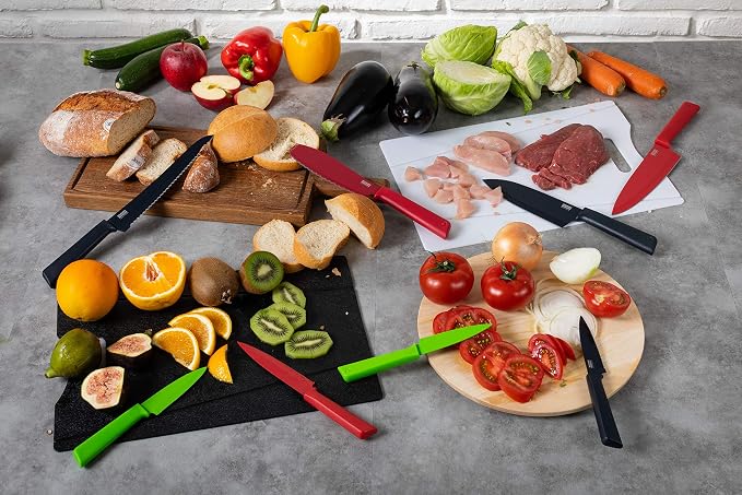 Kuhn Rikon Color Plus Bread Knife, Red