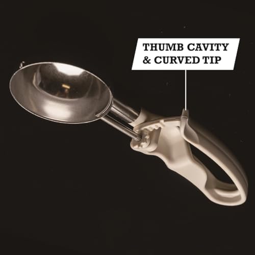 Size 20 YELLOW (1.77 oz.) VODOMAX Commercial Food Disher, Food Scoop, 1-5/8 oz. Disher, Stainless 18-10, Large Cookie Dough Scoop, Palm-Squeeze, Portion Control Scoop, #20 Ice Cream Scooper