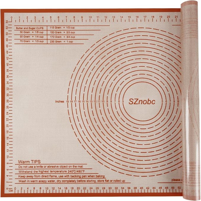 Silicone Pastry Mat 36X24 inch Baking Mat for Rolling Dough | Great Performance Kitchen Counter Mat, Perfect for Dough, Pastry, Pie Crust, Fondant, Bread, Pasta/Pizza,Pastry Board