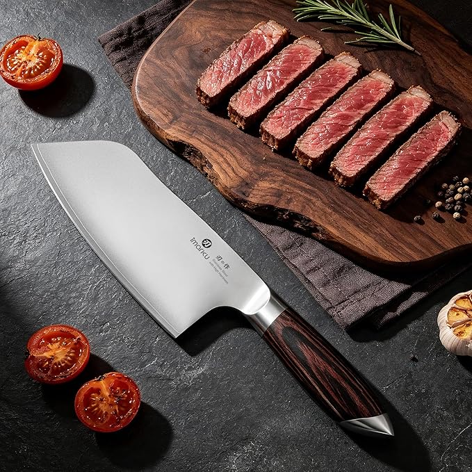 imarku Meat Cleaver Knife 6.3" – Japanese High Carbon Stainless Steel Butcher Knife for Meat Cutting & Vegetable Chopping, Ultra-Sharp with Ergonomic Pakkawood Handle, Gift for Men & Women