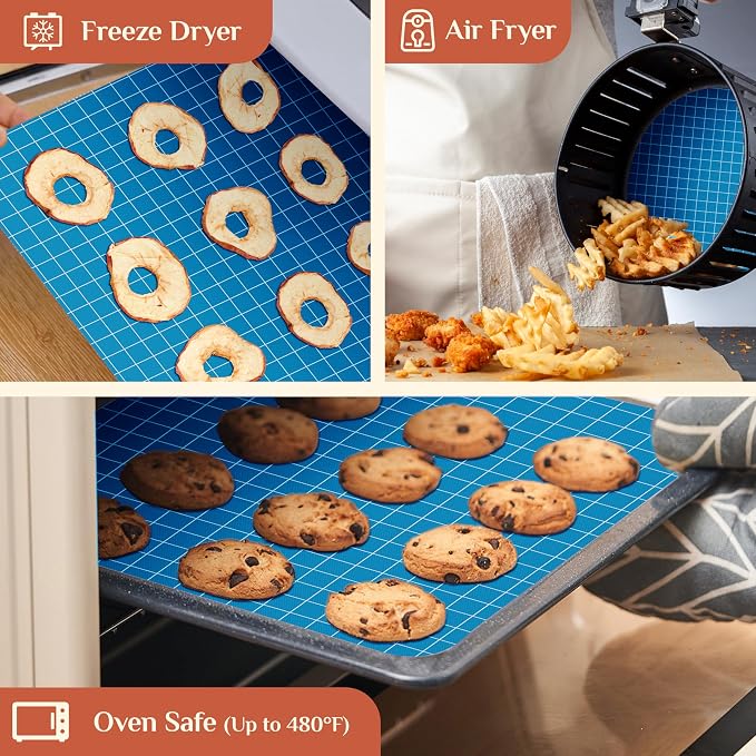 GTJ Silicone Baking Mat Roll, Reusable Baking Sheet Liners, 12 in x 6 ft | Free Cut to Size, Food-Grade, Non-Stick, Non-Slip, For Dough, Pastry, Air Fryer, Freeze Dryer, Oven Pan, Kitchen Counter
