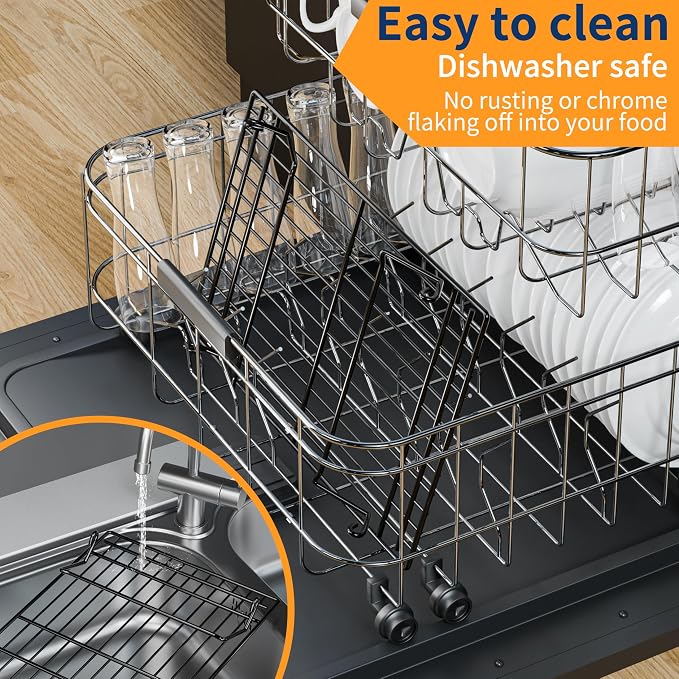 4PCS Cooling Racks for Cooking and Baking, Collapsible 4 Tiers 10"X16" Cool Batches of Cookies, Non-Stick & BPA-Free, Oven and Dishwasher Safe (Black-200)