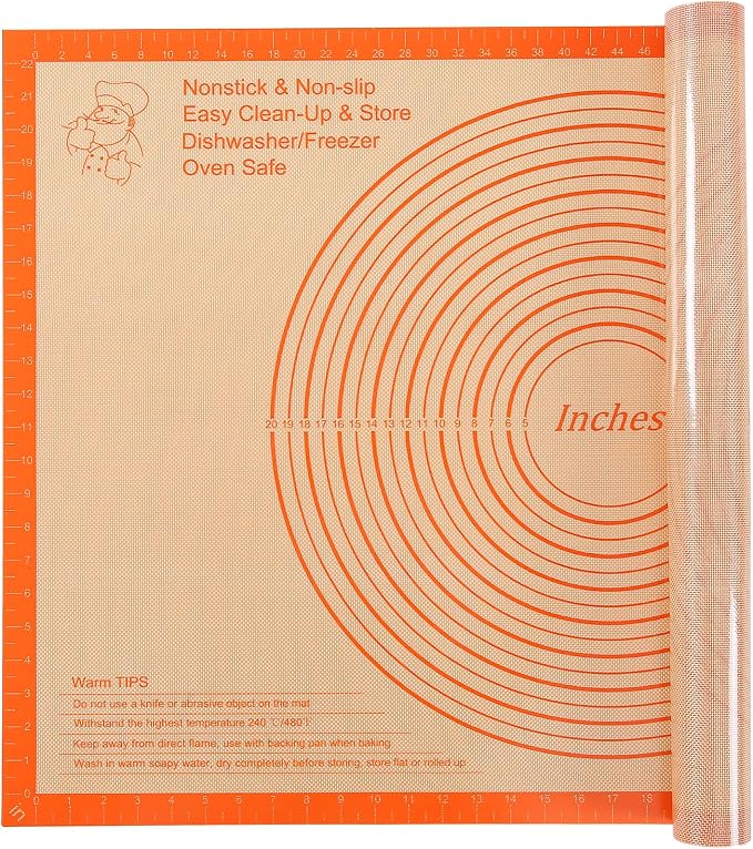 Silicone Pastry Mat 36x24 Inch Extra Large Baking Mat with Measurements, Nonstick Kitchen Counter Mats for Dough, Pastry, Dough Rolling, Kneading Board, Pie Crust, Fondant, Bread, Pasta, Pizza