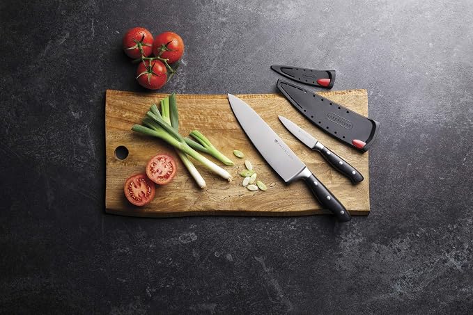 MasterClass Chef Knife with EdgeKeeper Knife Sharpener Sheath, Stainless Steel, 20 cm