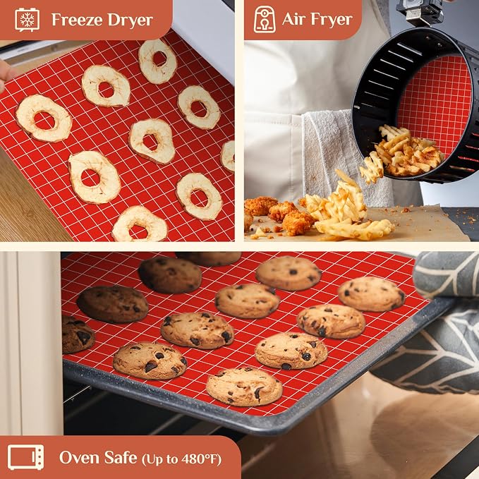 GTJ Silicone Baking Mat Roll, Reusable Baking Sheet Liners, 16 in x 6 ft | Free Cut to Size, Food-Grade, Non-Stick, Non-Slip, For Dough, Pastry, Air Fryer, Freeze Dryer, Oven Pan, Kitchen Counter