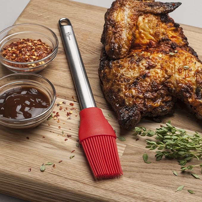 Zeal Pastry Basting Brush with Stainless Steel Handle, Silicone, Red, 26 x 4 x 26 cm