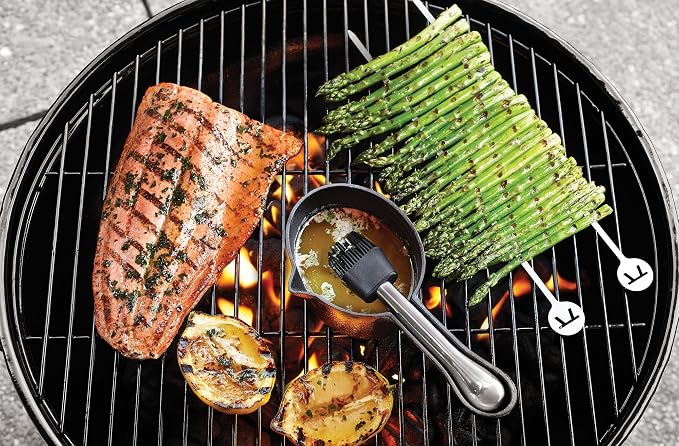 Outset Basting Pot and Brush, Cast Iron Pan and Sauce Brush