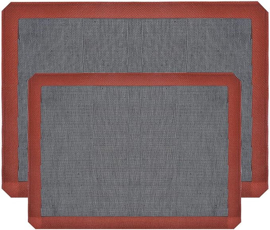 Silicone hollow Baking Mat Sheet, Set of 2. NonStick Oven Liner Perforated Mesh Pad, baked biscuits non-stick high temperature mat, breathable fiberglass baking mat, double-sided available.