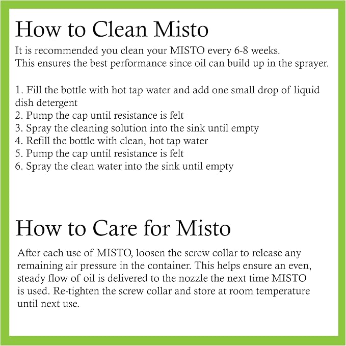 Misto Gourmet Olive Oil Sprayer, Satin Aluminum | Refillable, Non-Aerosol Pump Mister, For Cooking, Grilling, Salads and Baking, 1/3 Cup Capacity