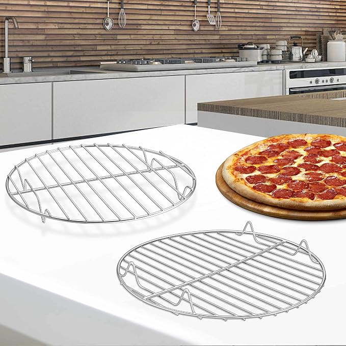 Herogo Steamer Cooling Racks, 3 Pack 9.1 inch Round Cooking Racks | Stainless Steel, Silver, Oven & Dishwasher Safe , Fits Air Fryer Pressure Cooker, Canning Baking Cookware Rack