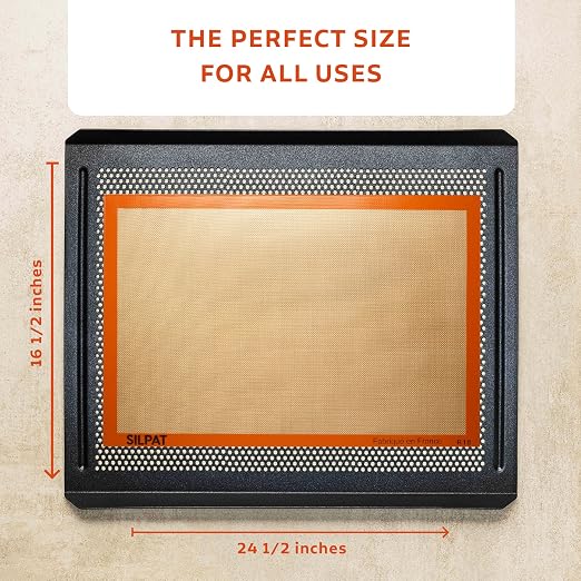 Silpat The Original Premium Non-Stick Silicone Baking Mat, Full Size, 16-1/2" x 24-1/2"