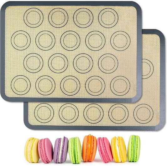 HOOMIL Macaron Silicone Baking Mats, 13 x 9 Inch, 2 Pack, Nonstick | Quarter Sheet, Food-Safe, BPA Free, Dishwasher Safe, Dual-Circle Guidelines Baking Sheets, Fits Quarter Sheet Pan