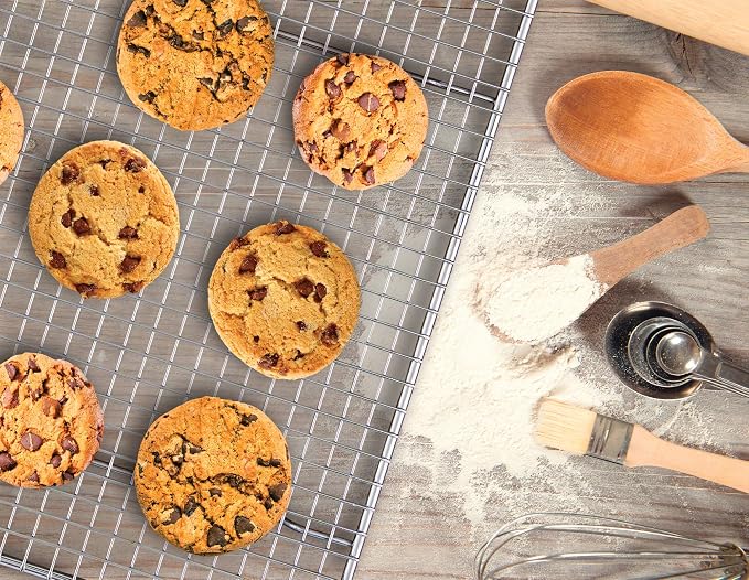 Mrs. Anderson's Baking Professional Cooling Rack, Heavy Duty Steel, Fits Two-Thirds Sheet Pans, 21 x 14.5 x 0.75-Inches