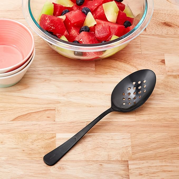 Mercer Culinary 18-8 Stainless Steel Plating Spoon, 9 Inch, Matte Black