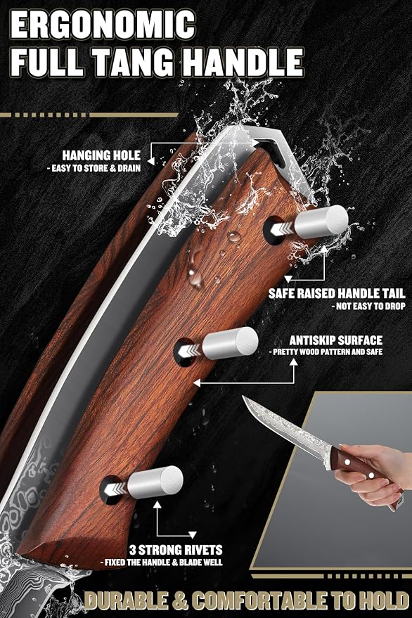 ROCOCO Boning Knife for Meat Cutting Deboning Slicing Trimming Fillet Knife Gift 5.3"