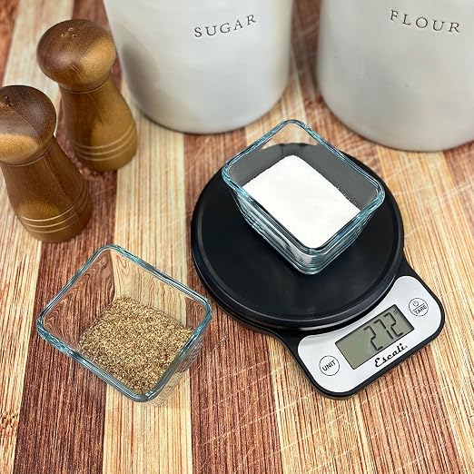 Escali Telero Digital Food Scale, Multi-Functional Kitchen Scale, Precise Weight Measuring and Portion Control, 7.62 x 6.1 x 1.28 inches, Black (T136)