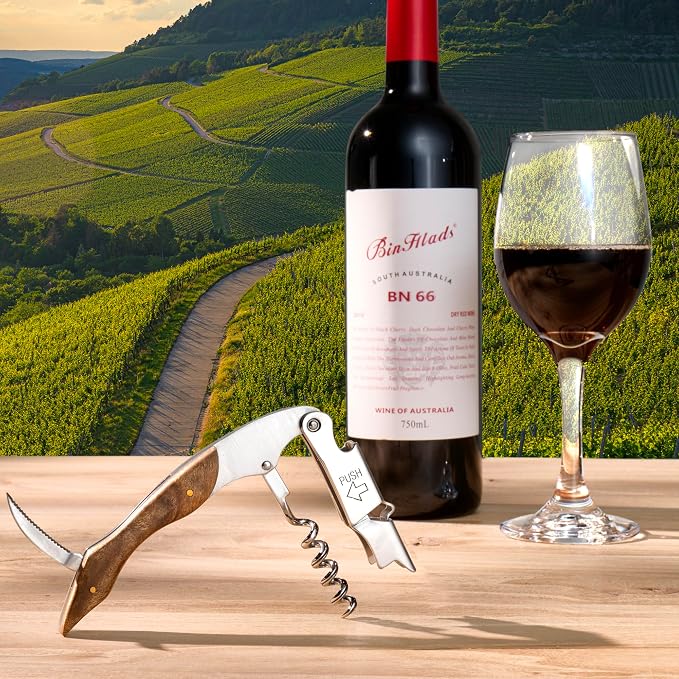 Fanery Sue Personalized Wine Opener - Custom Engraved Professional Corkscrews for Wine Bottles w/Foil Cutter and Cap Remover - Manual Wine Key