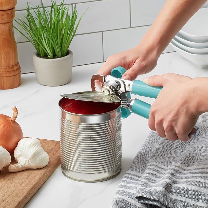 KitchenAid Classic Multifunction Can Opener/Bottle Opener, 8.34-Inch, Aqua Sky and KitchenAid Measuring Cups, Set Of 4, Aqua Sky