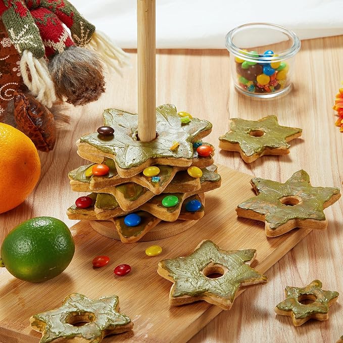 Star Cookie Cutter Set, 10 PCS Star Shaped Biscuit Molds, 3D Christmas Tree Cookies with Like Cookie Display, 5.5in~1.2in Cutter for Holiday Winter Christmas, Come with Storage Box