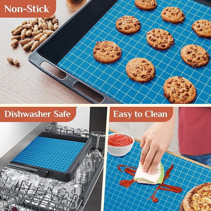 GTJ Silicone Baking Mat Roll, Reusable Baking Sheet Liners, 12 in x 10 ft | Free Cut to Size, Food-Grade, Non-Stick, Non-Slip, For Dough, Pastry, Air Fryer, Freeze Dryer, Oven Pan, Kitchen Counter