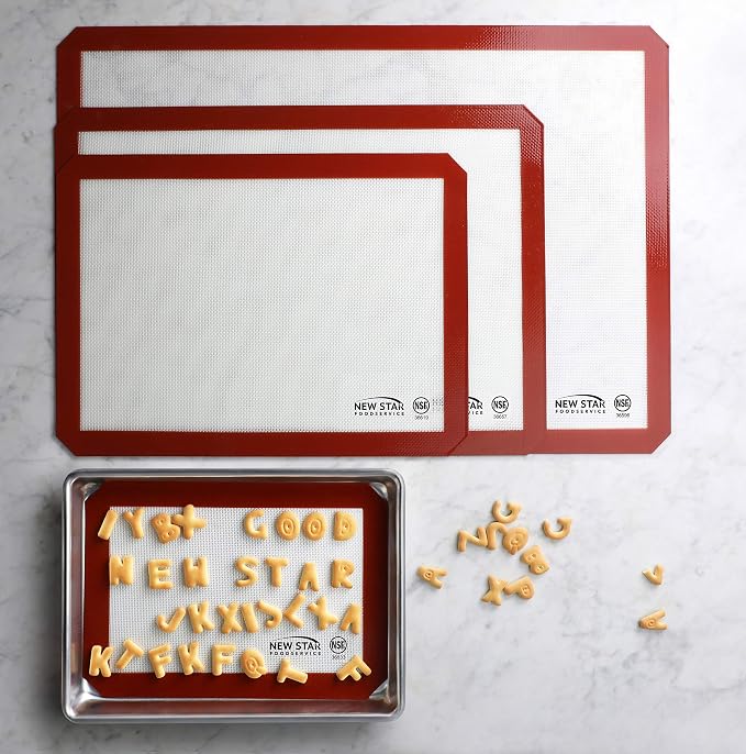 New Star Foodservice Commercial Grade Silicone Baking Mat Non Stick Pan Liner, 14 x 20 inch (Two-Thirds Size)