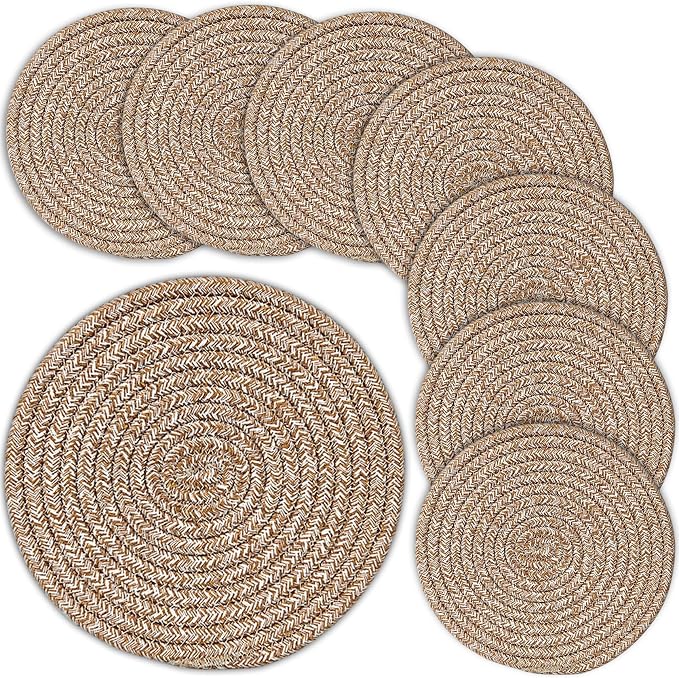 Pot Holders Trivets Set,Potholders for Kitchens, 100% Pure Cotton Thread Weave Trivets for Hot Dishes/Pot/Bowl/Teapot/Hot Pot Holders (24 cm, 8pack)
