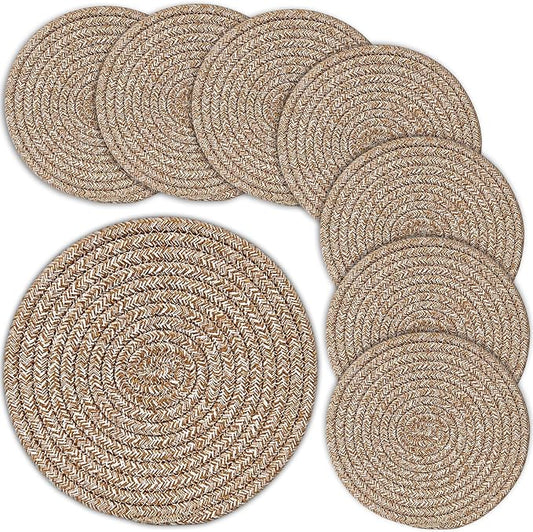 Pot Holders Trivets Set,Potholders for Kitchens, 100% Pure Cotton Thread Weave Trivets for Hot Dishes/Pot/Bowl/Teapot/Hot Pot Holders (24 cm, 8pack)