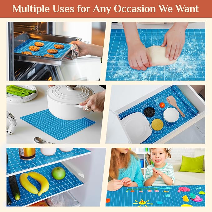 GTJ Silicone Baking Mat Roll, Reusable Baking Sheet Liners, 16 in x 10 ft | Free Cut to Size, Food-Grade, Non-Stick, Non-Slip, For Dough, Pastry, Air Fryer, Freeze Dryer, Oven Pan, Kitchen Counter