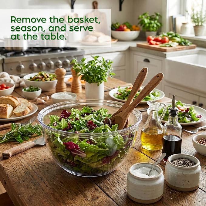 Snips Salad Spinner Spinner 4 LT | Green Colour | Made in Italy | Bpa Free, PP+San